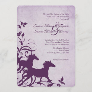 Lila Wildpferde - Einladung