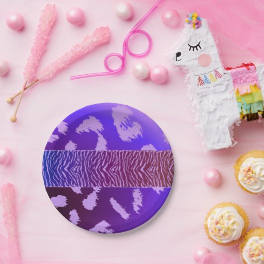 Lila Wildtierfutter Pappteller (Party)
