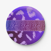 Lila Wildtierfutter Pappteller (Vorderseite)