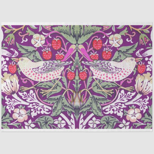 Lila William Morris Strawberry Thief Seidenpapier (Vorderseite)