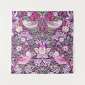 Lila William Morris Strawberry Thief Wandteppich (Vorderseite)