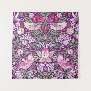 Lila William Morris Strawberry Thief Wandteppich