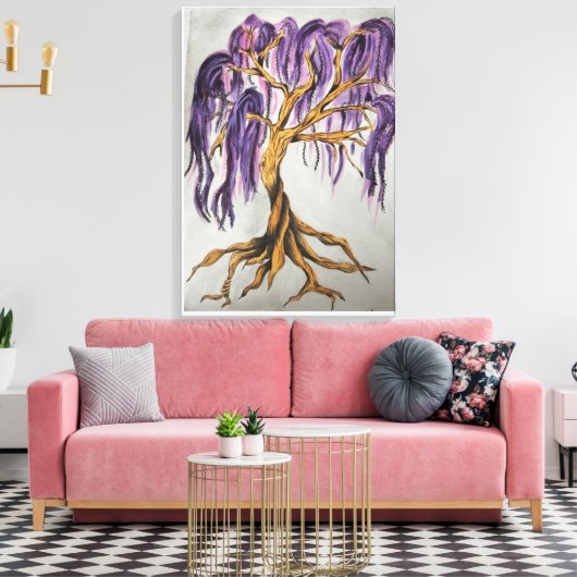 Lila Willow Tree Canvas Print Leinwanddruck (Insitu (Wohnzimmer))