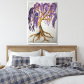 Lila Willow Tree Canvas Print Leinwanddruck (Insitu (Schlafzimmer))