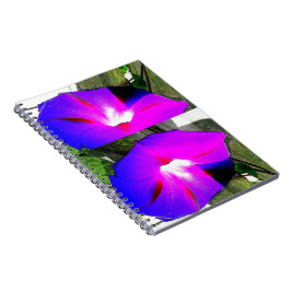 Lila Winden-Blumen-gewundenes Notizbuch Notizblock