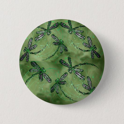 Lila Winged Dragonflies Button (Vorderseite)