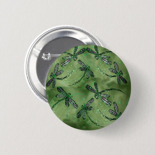Lila Winged Dragonflies Button (Vorne & Hinten)