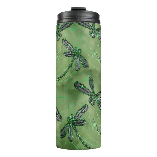 Lila Winged Dragonfly Flit Thermosbecher (Vorderseite)