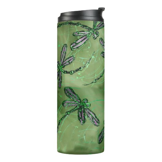 Lila Winged Dragonfly Flit Thermosbecher (Nach links gedreht)