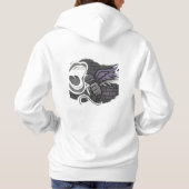 Lila Winged Mic Street Art Hoodie (Rückseite)