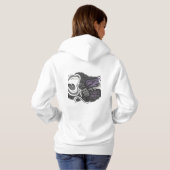Lila Winged Mic Street Art Hoodie (Schwarz voll)