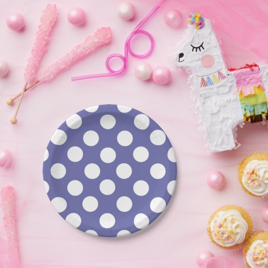 lila Winkeln | weiße Polka-Punkte Pappteller (Party)