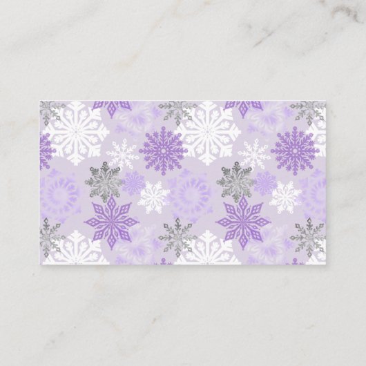 Lila Winter Baby Duschkabine - Raffle Ticket Begleitkarte (Rückseite)