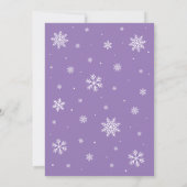 Lila Winter Baby Es ist kalte Außendusche Einladung (Rückseite)