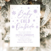 Lila Winter Baby Es ist kalte Außendusche Einladung