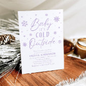 Lila Winter Baby Es ist kalte Außendusche Einladung