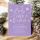 Lila Winter Baby Es ist kalte Außendusche Einladung