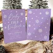 Lila Winter Baby Es ist kalte Außendusche Einladung