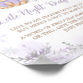 Lila Winter Bear Baby Dusche Spate Night Diapers Poster (Ecke)