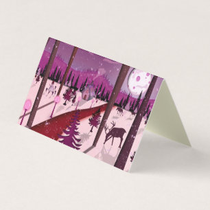Lila Winter Scene 25 Pack Weihnachtskarten