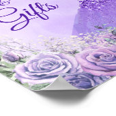 Lila Winter Snowflake Mis Quince Cards Geschenke Poster (Ecke)