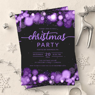 Lila Winter Wonderland Company Weihnachts-Party Einladung