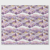 Lila Winter Wonderland Geschenkpapier (Flach)