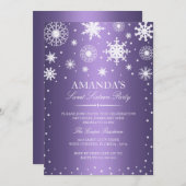 Lila Winter Wonderland Sweet 16 Einladung (Vorne/Hinten)