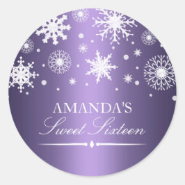 Lila Winter Wonderland Sweet 16 Sticker