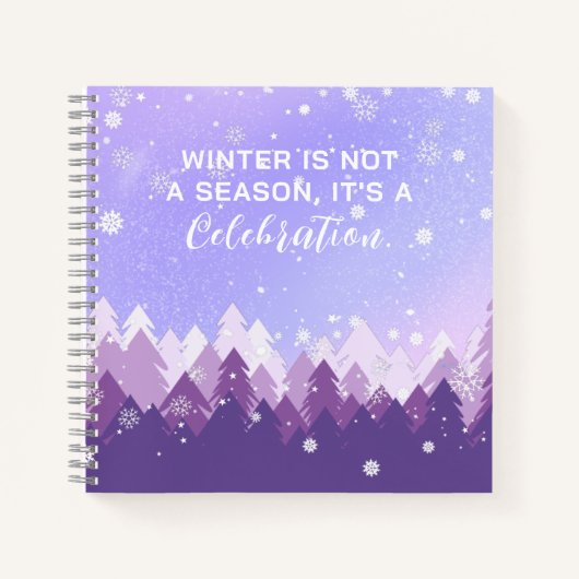 Lila Winterangebot im Friedlichen Schnee Notizblock (Vorderseite)