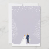 lila Wintereinladungen Einladung (Rückseite)