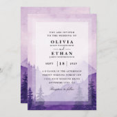 lila Wintereinladungen Einladung (Vorne/Hinten)