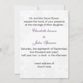 lila Winterhochzeit Einladung (Rückseite)