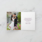 Lila Winterhochzeit mit Schneeflocken Dankeschön K Dankeskarte (Innenseite)