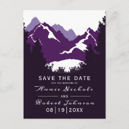 Lila Winterhochzeit Save the Date Ankündigungspostkarte