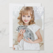 Lila Winterpool Geburtstagsparty-Foto Einladung (Rückseite)