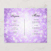 Lila Winterurlaub Einladungsprogramm & Menü (Hinten)