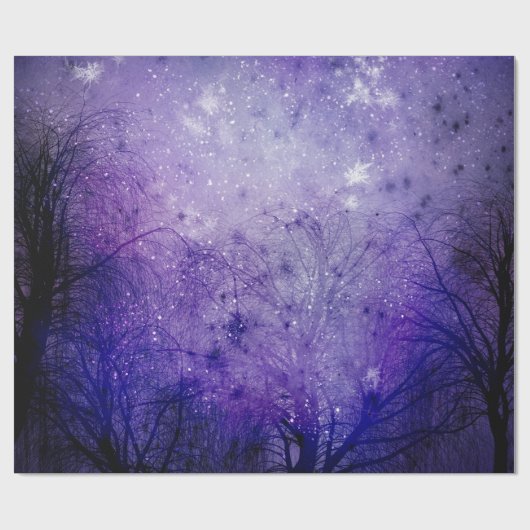 Lila Winterwald Geschenkpapier (Flach)