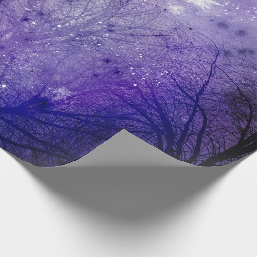 Lila Winterwald Geschenkpapier (Ecke)