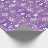 Lila Winterwaldmuster Geschenkpapier (Ecke)