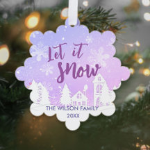 Lila Winterwonderland Lass es Schnee Urlaub