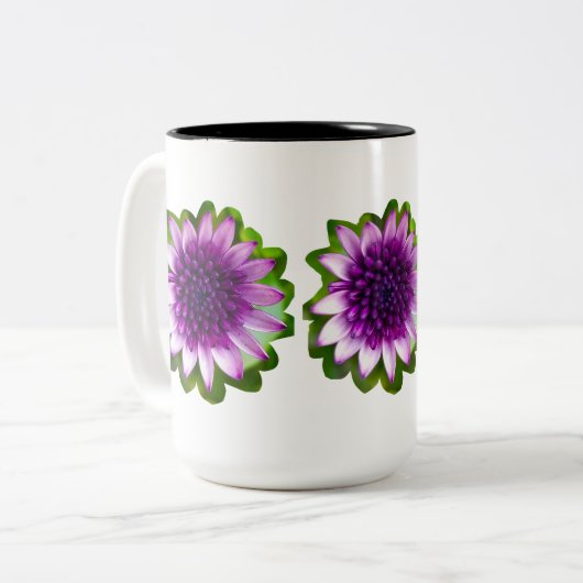 Lila winzige schöne Blume Zweifarbige Tasse (Vorderseite Links)