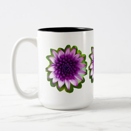 Lila winzige schöne Blume Zweifarbige Tasse (Links)