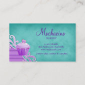 Lila Wirbel der Bäckerei-Kuchen-Geschäfts-Karte Visitenkarte (Rückseite)