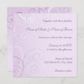 Lila Wirbel Hochzeitskarten Einladung (Vorne/Hinten)