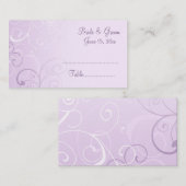 Lila Wirbel Hochzeitsplattform Platzkarte (Vorne/Hinten)