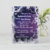 Lila Wirbel Junggeselinnen-Abschied Einladung (Stehend Vorderseite)