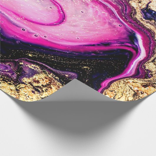 Lila Wirbel mit Glitzer Geschenkpapier (Ecke)