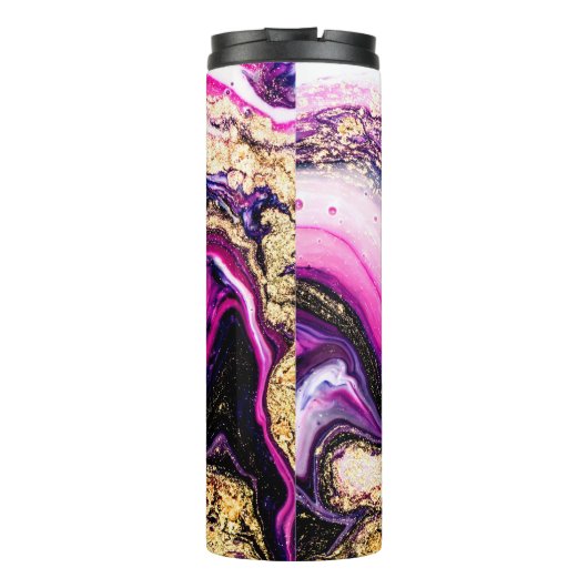 Lila Wirbel mit Glitzer Thermosbecher (Rückseite)