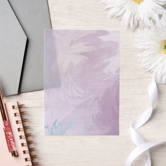 Lila Wirbel mit türkisfarbener Touch Pergament Einladungen (Hochzeit)